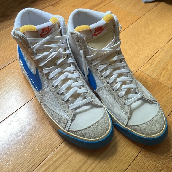 NEW Nike Blazer Mid Pro Club DQ7673-102 Men's White/Beach/Blue Sneaker Shoes 13 - Picture 4 of 14